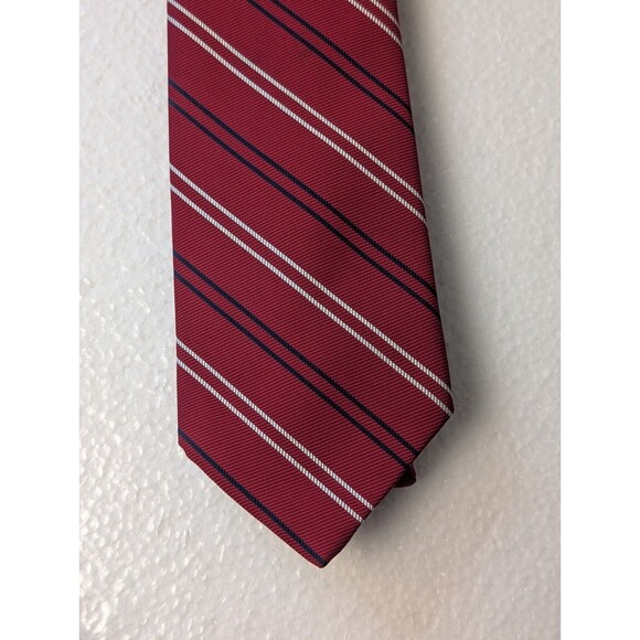 The Sovereign Necktie Red Stripe Pattern Men's Tie Tailored By Barry Workwear - Picture 1 of 7